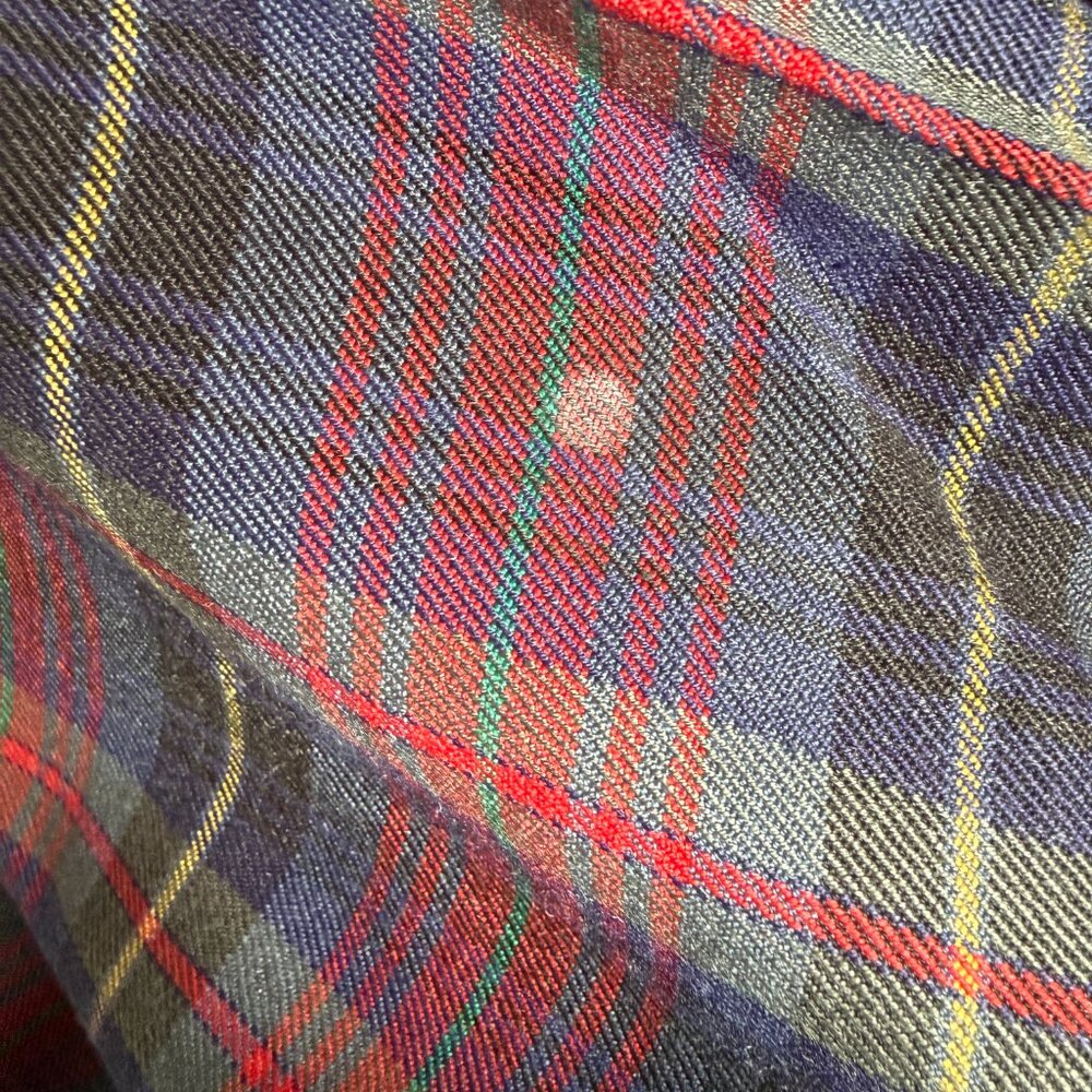 P.A.T men's burgundy and blue plaid collared button down shirt - Picture 9 of 9